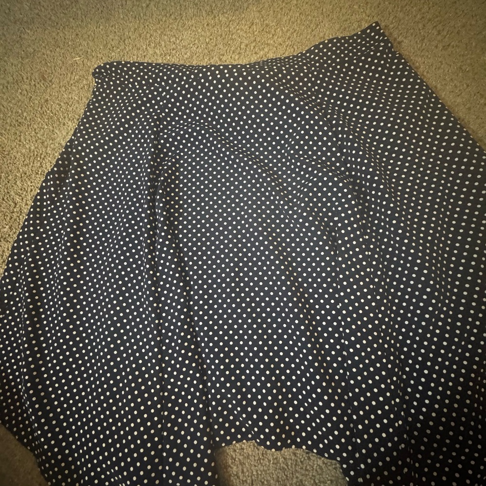 Elle Black and White Polka Dot A-Line Skirt